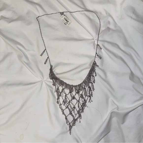 Kendra Scott Silver Georgina Statement Necklace Adjustable Chain - Picture 4 of 5